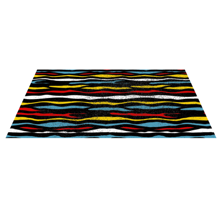 Colorful wavy design stripes vinyl rug - TenStickers