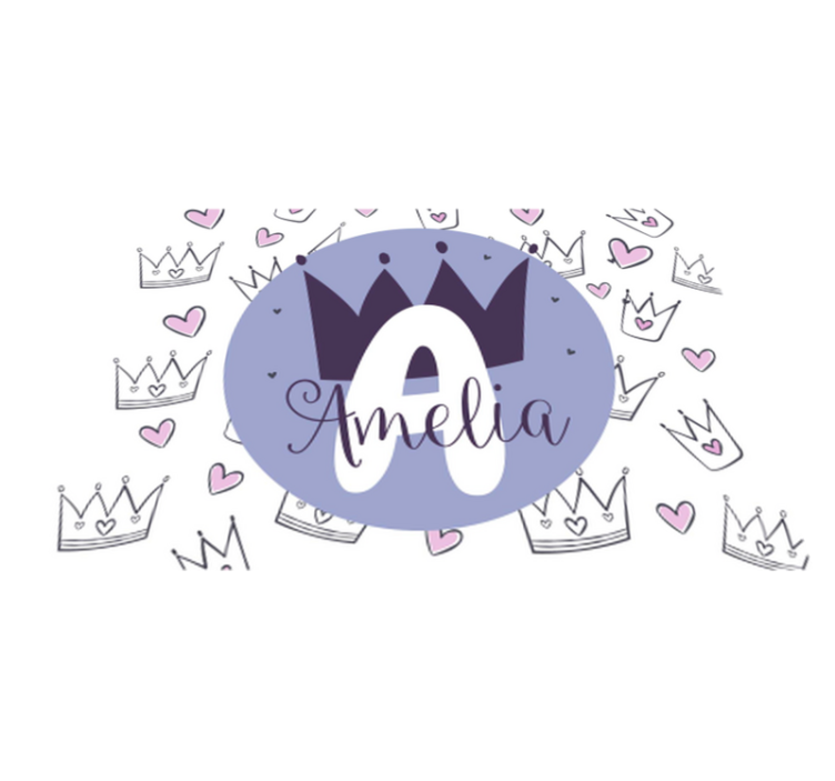 Personalized crown print vinyl rug - TenStickers