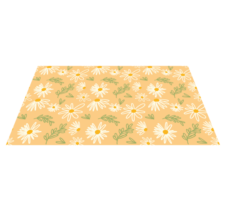 Painted pretty daisies pattern floral rug - TenStickers