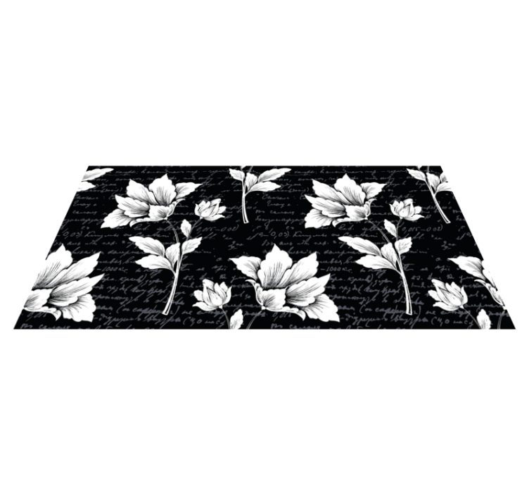 Graceful Botanical Element flower vinyl rug - TenStickers