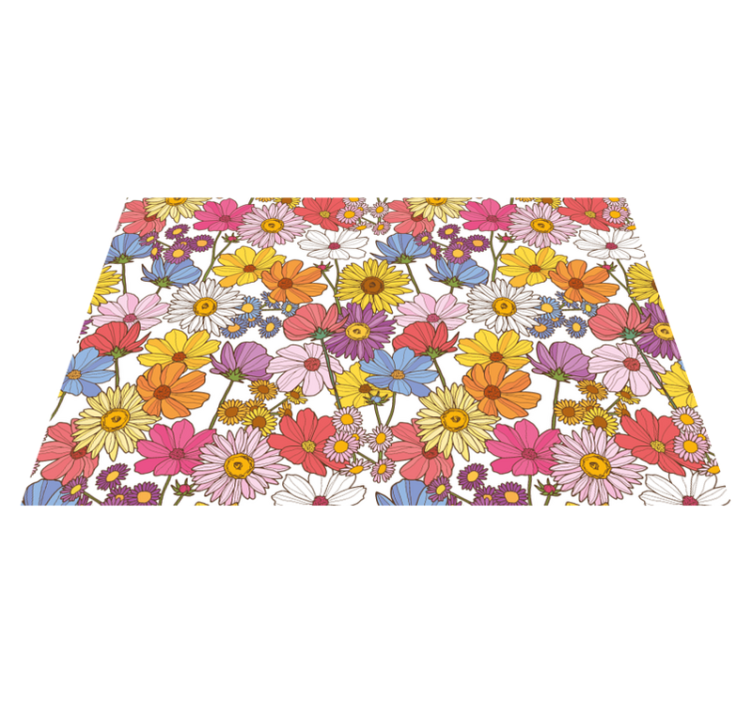 Vibrant Floral Display flower vinyl rug - TenStickers