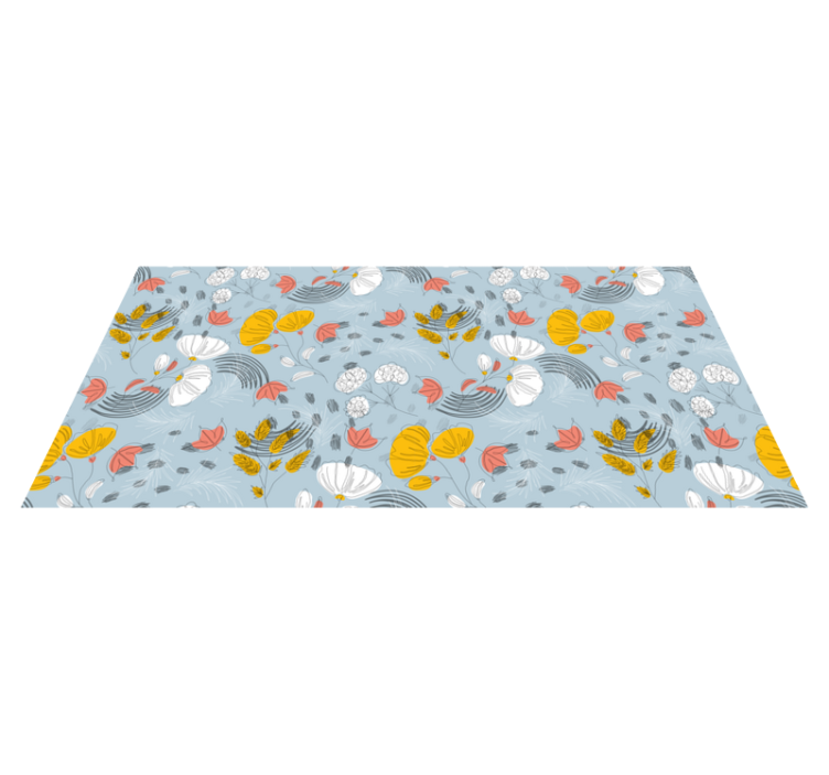 Delicate flower pattern floral rug - TenStickers