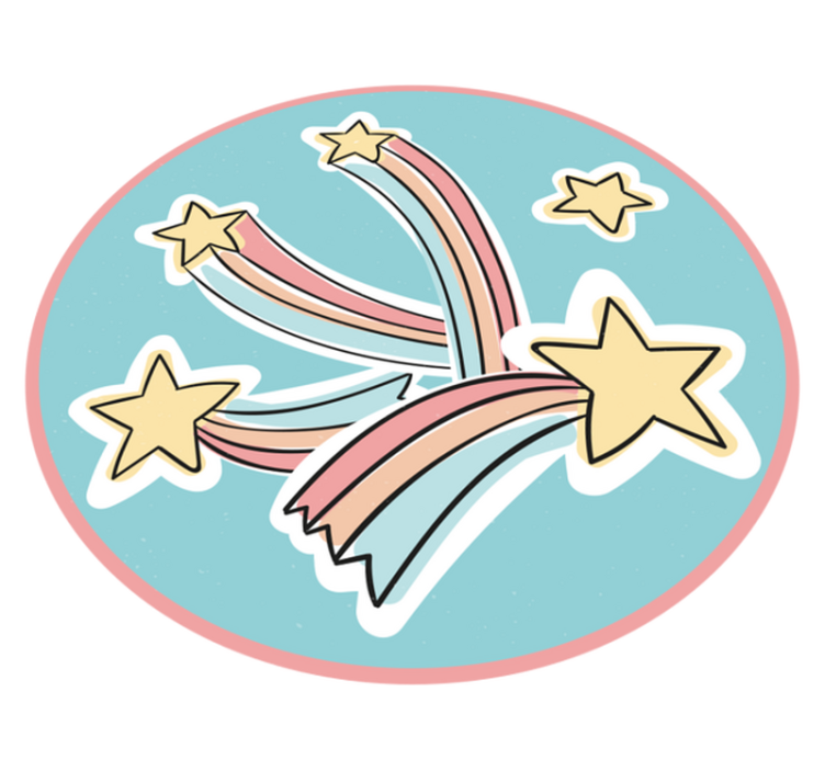 A shooting rainbow star star vinyl rug - TenStickers