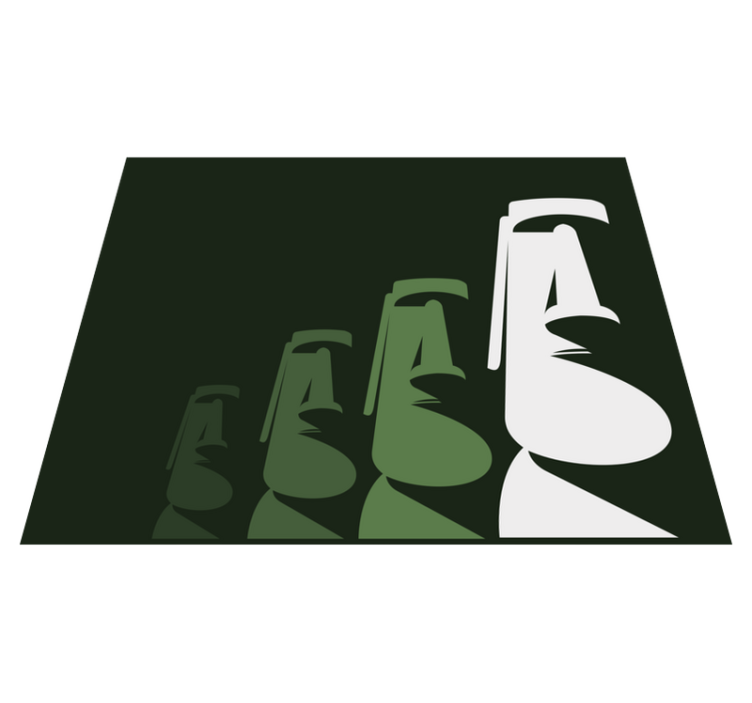 Moai Statues Outline living room vinyl rug - TenStickers