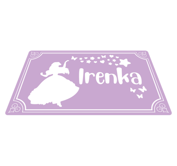 Magic princess with name vinyl rug - TenStickers
