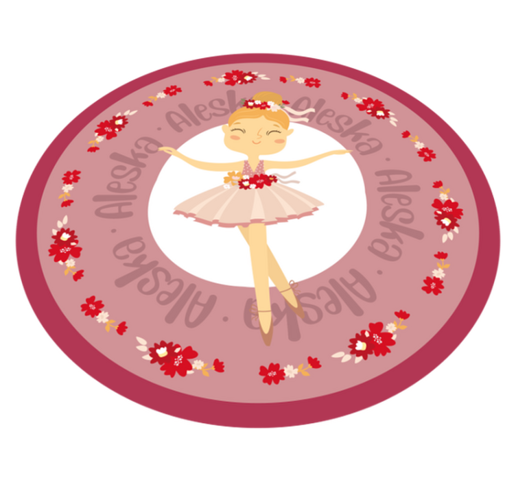 Funny ballerina princess personalised mat - TenStickers