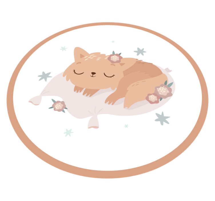 Vinyl rug sleeping fox design - TenStickers