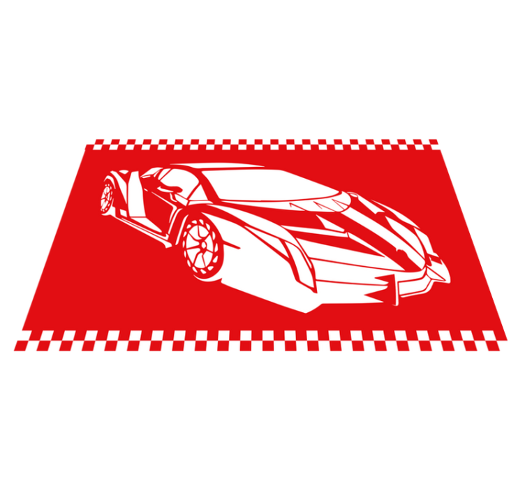 Race car theme teenager vinyl rug - TenStickers