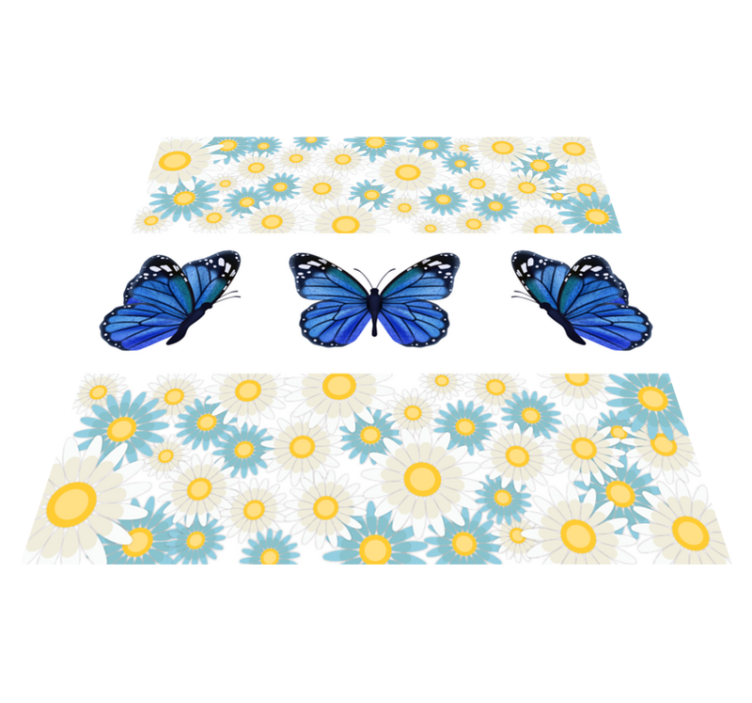 Beautiful blue butterfly bedroom rug - TenStickers