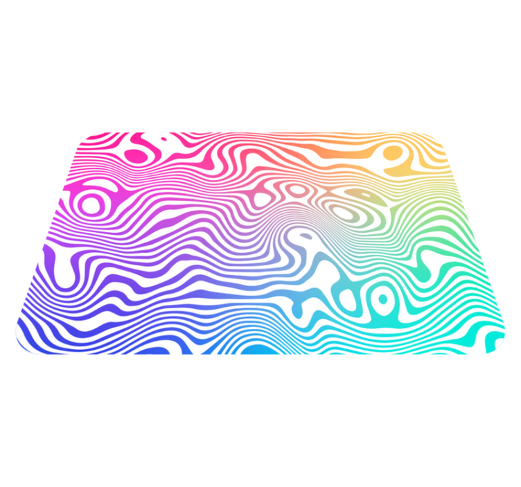 Lively Wave Elements stripes vinyl rug - TenStickers