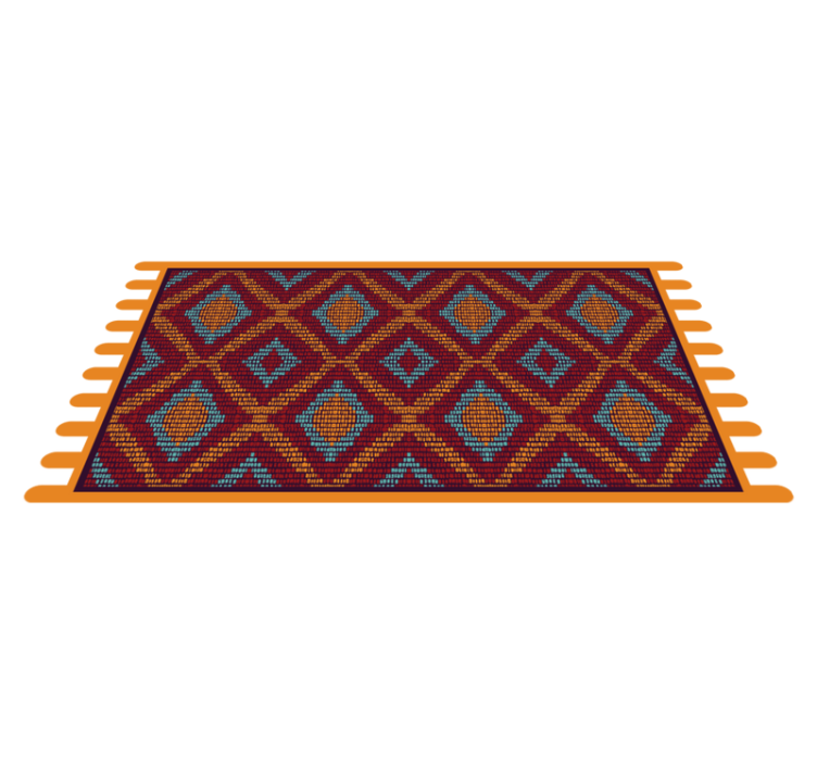 Colourful pattern of woven triangles floor rug - TenStickers