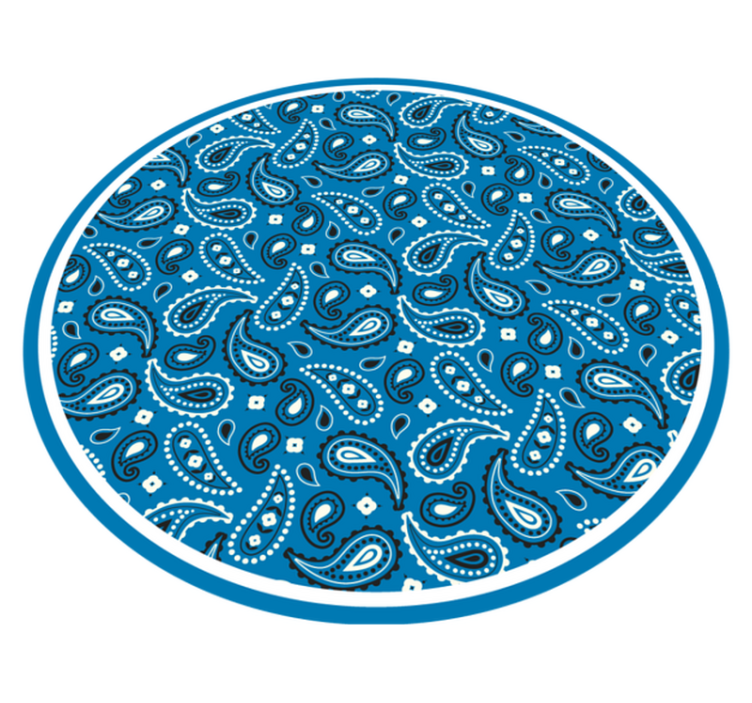 Blue printed Paisley ethnic vinyl rug - TenStickers