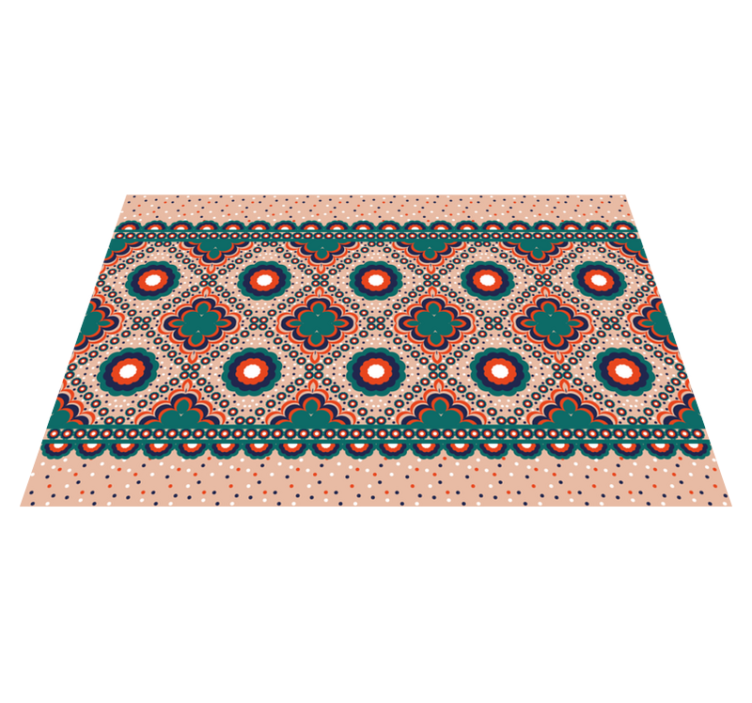 Geometric floral boho pattern bedroom rug - TenStickers