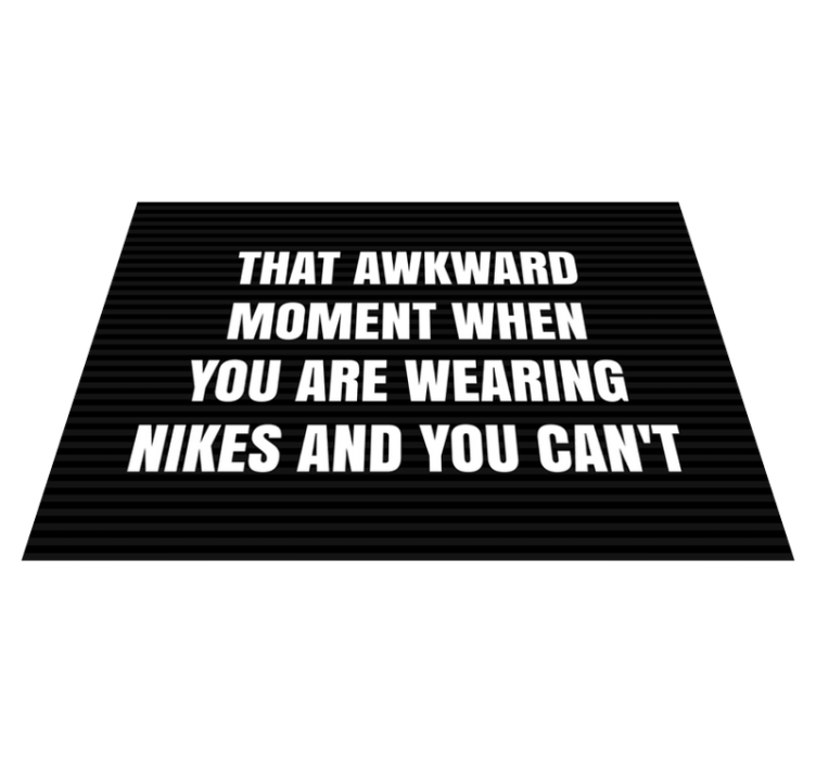 Awkward nike moment custom vinyl rug - TenStickers
