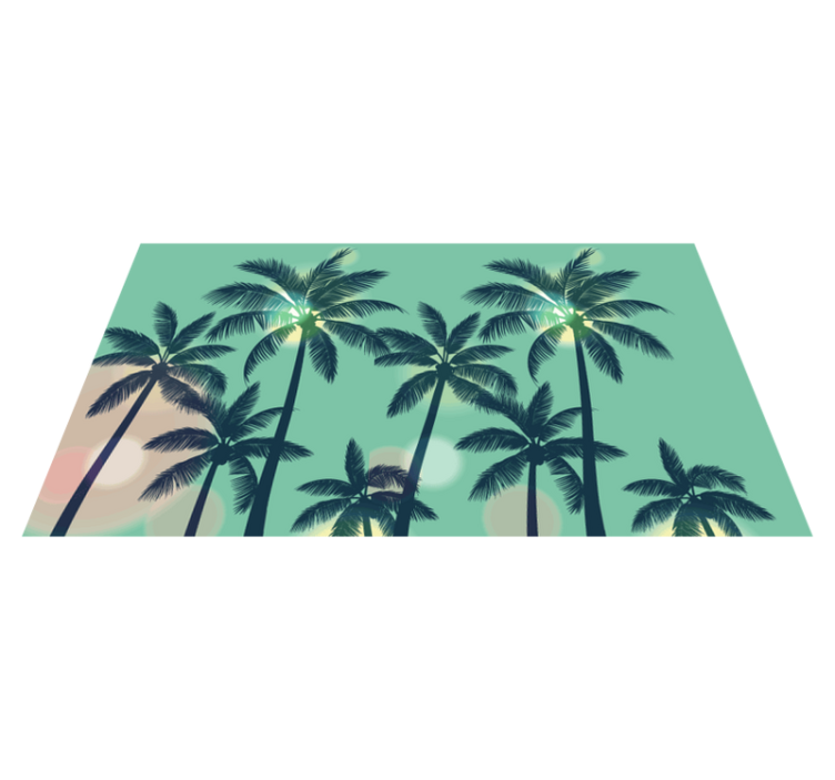 Palm trees silhouette modern rug - TenStickers