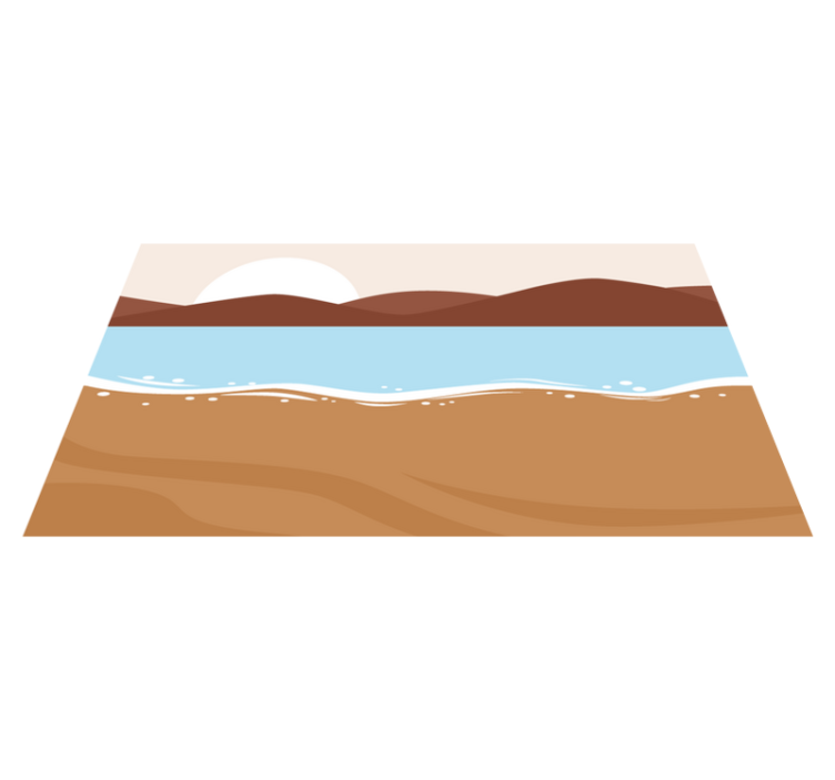 Cute beach illustration modern rug - TenStickers