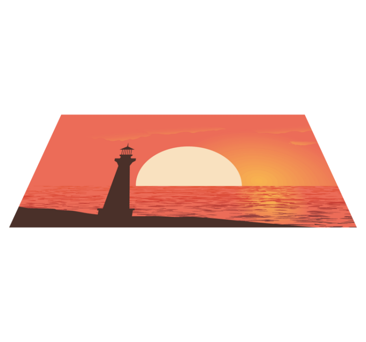 Lighthouse tropical design modern rug - TenStickers