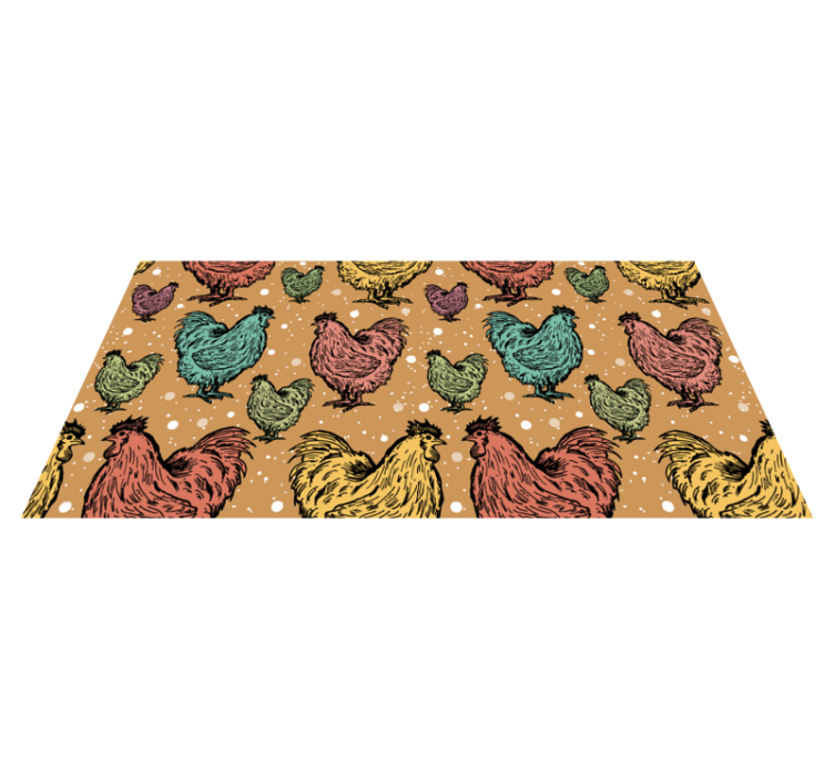 Charming Rooster Patterns animal vinyl rug - TenStickers