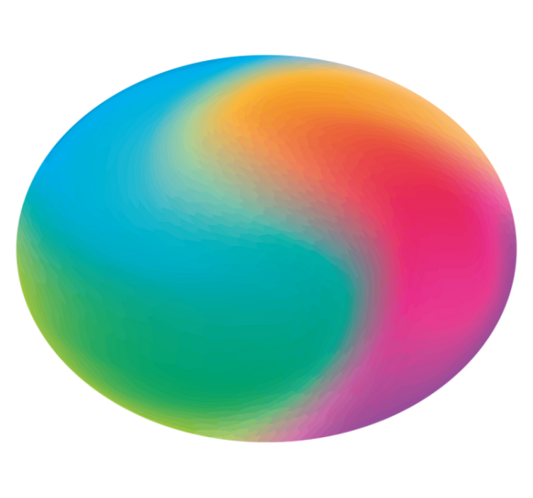 Colorful Gradient Sphere circular vinyl rug - TenStickers