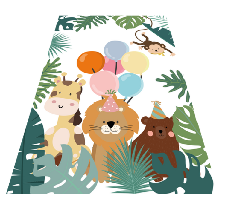 Safari animals with air balloons animal rug - TenStickers