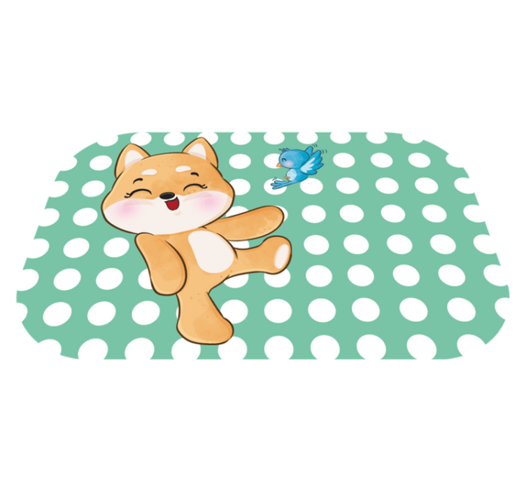 Cute animal happy puppy animal rug - TenStickers