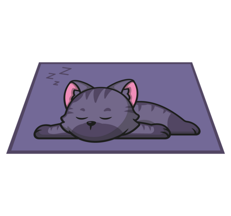 Cute cat sleeping cartoon icon animal rug - TenStickers