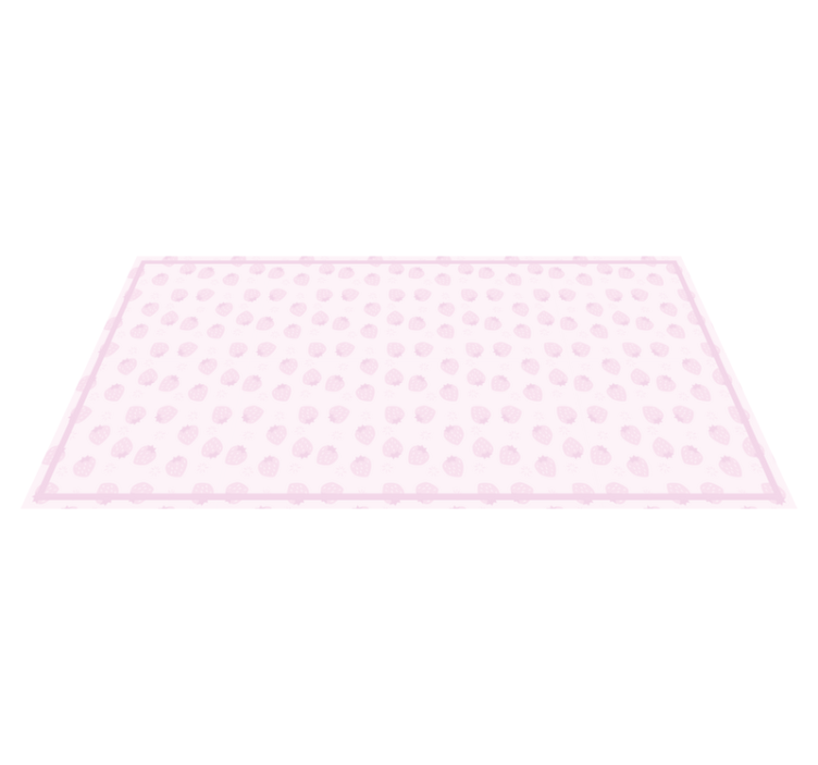 Strawberries pattern on pink kitchen floor  mat - TenStickers