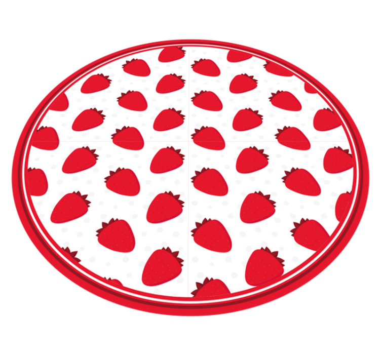Red strawberry pattern kitchen vinyl floor - TenStickers