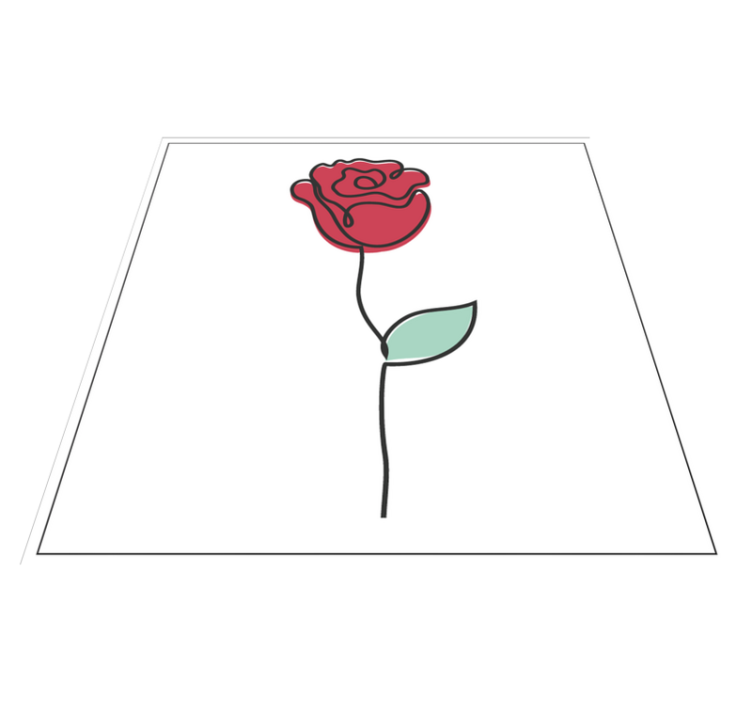 Stylish Rose Blossom flower vinyl rug - TenStickers