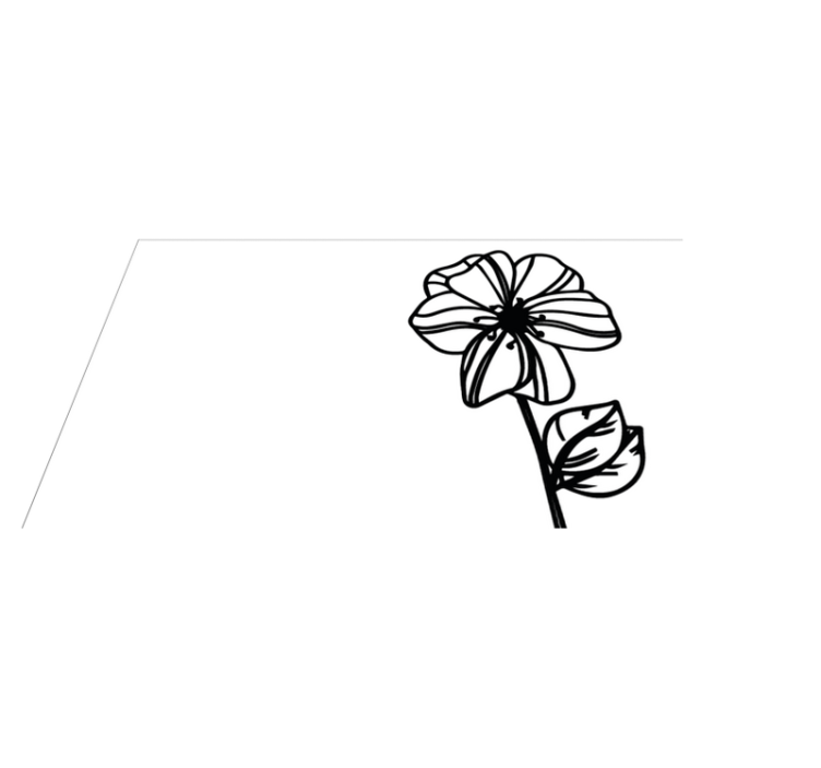 Elegant black and white design flower vinyl rug - TenStickers