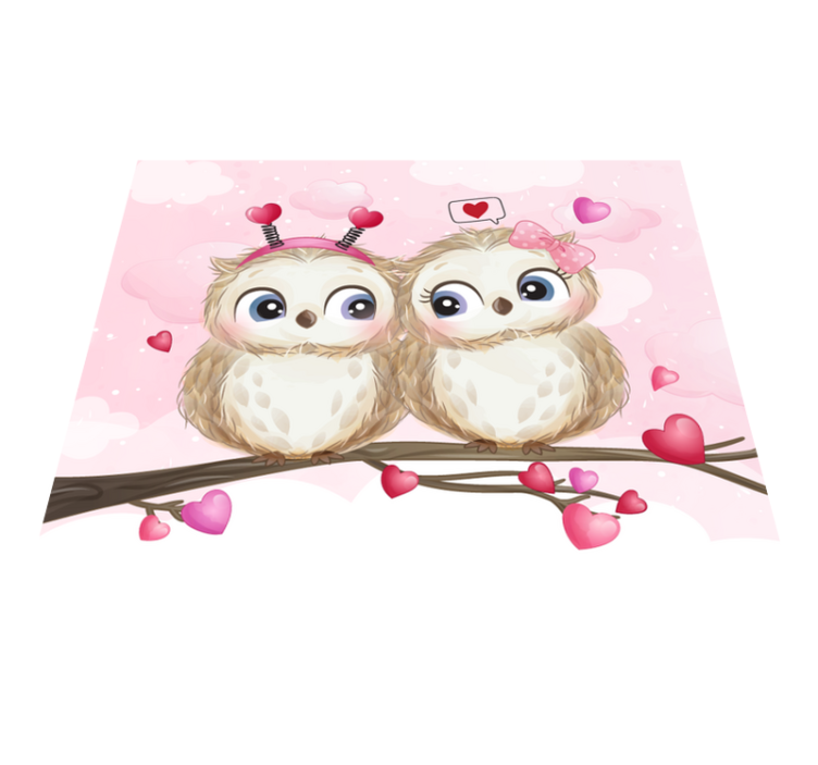 Beautiful couple of owls bedroom rug - TenStickers