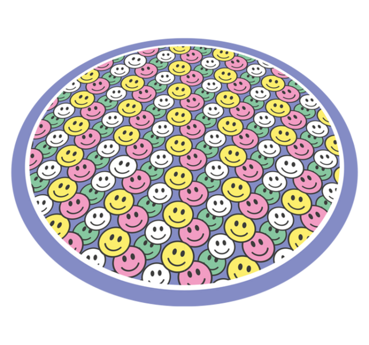 Happy Smiley Faces vinyl rug - TenStickers