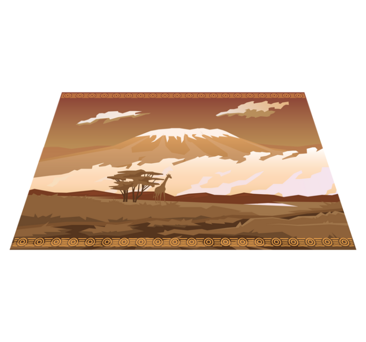 Kilimanjaro brown landscape nature vinyl rug - TenStickers