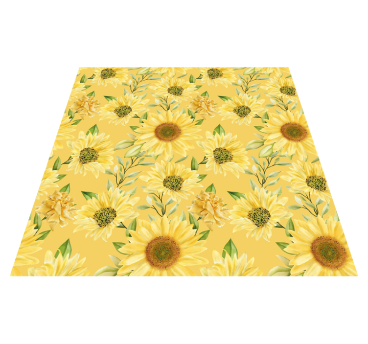 Big sunflowers petals floral rug - TenStickers