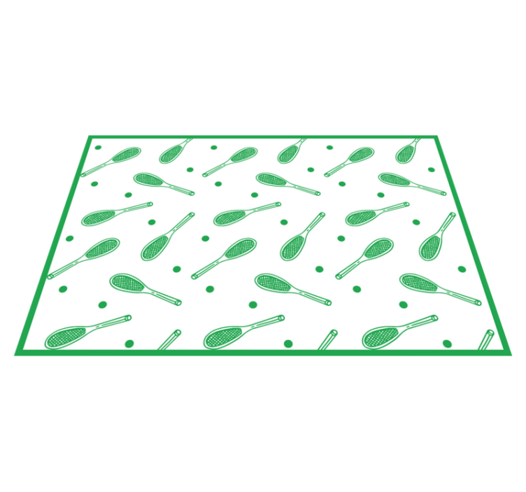 Vinyl rug with tennis racket design - TenStickers