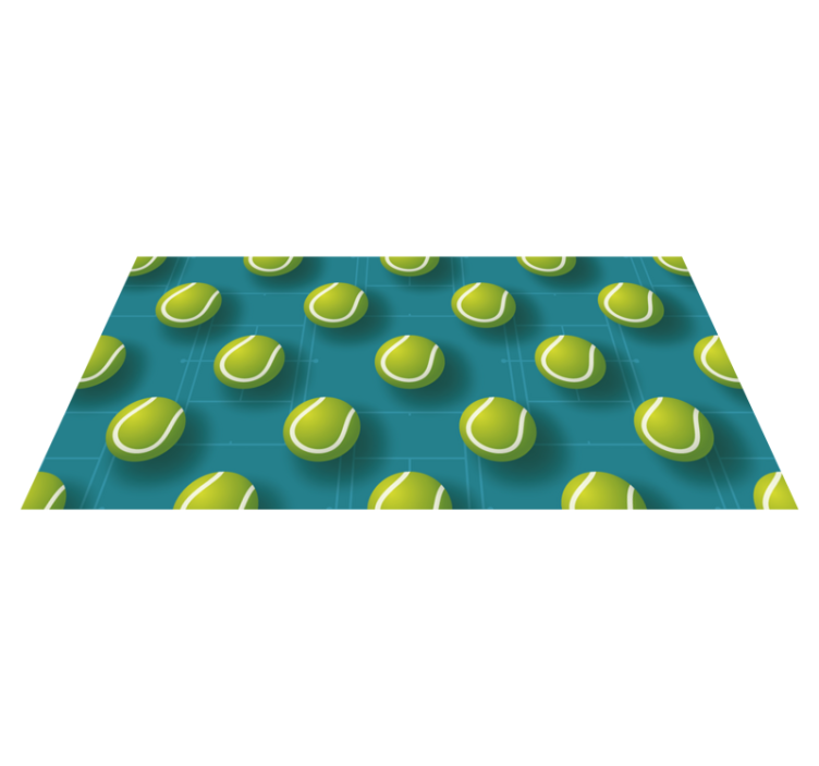 Tennis Ball Pattern teenager vinyl rug - TenStickers