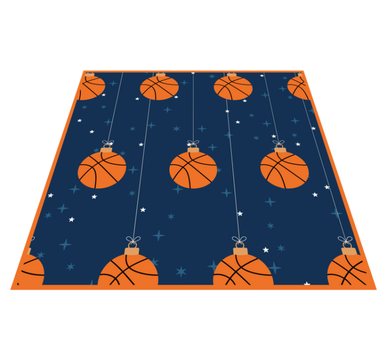 Basketball Ornament Pattern vinyl rug - TenStickers