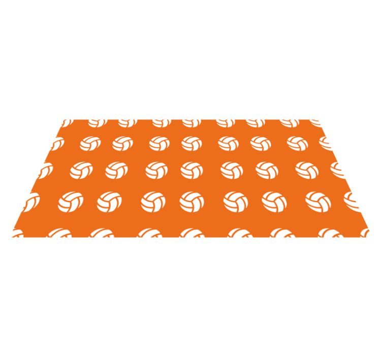 White and orange volleyball pattern bedroom rug - TenStickers