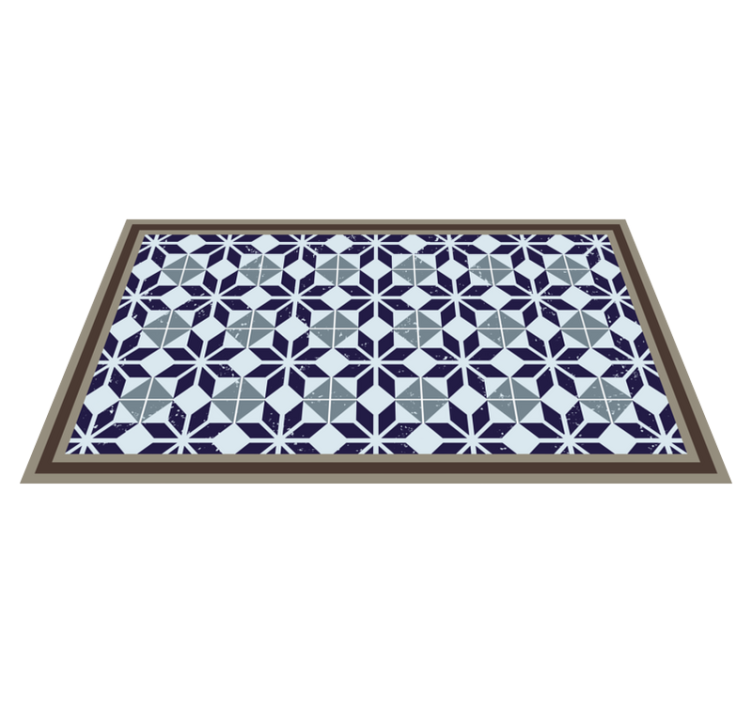 Light blue geometric stars  tile carpet - TenStickers
