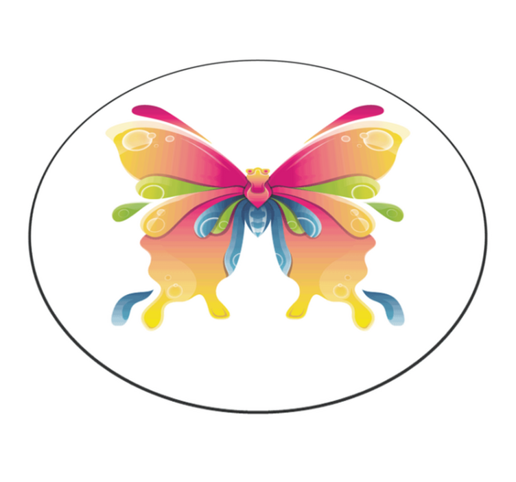 Colourful painted butterfly bedroom rug - TenStickers