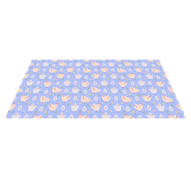 Delightful Chickens Motif vinyl rug - TenStickers