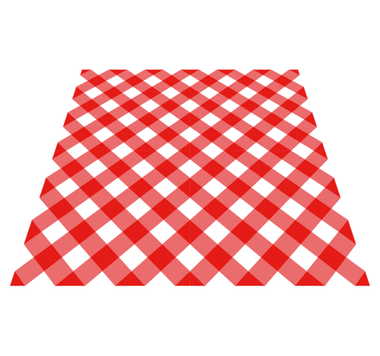 Crimson Checked Motif stripes vinyl rug - TenStickers