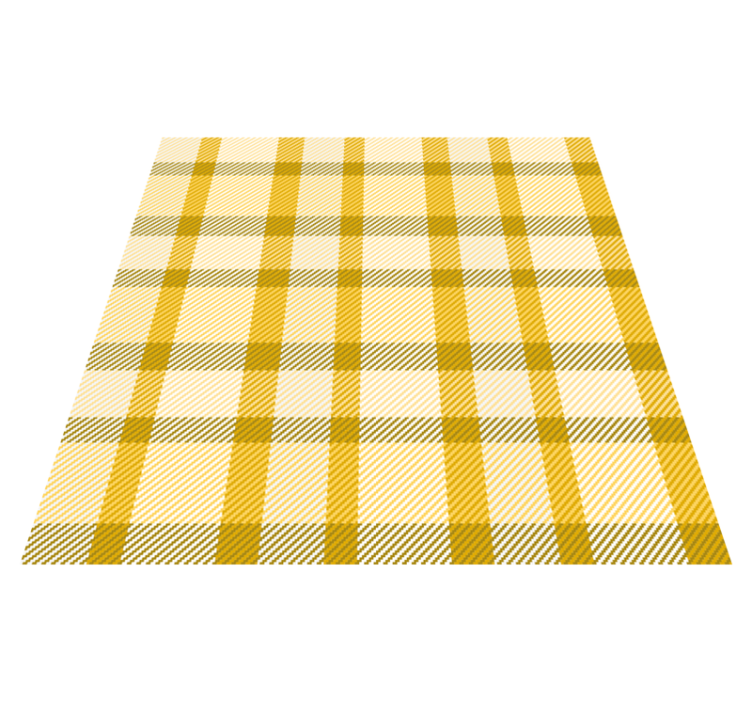 Yellow Checkered Pattern stripes vinyl rug - TenStickers