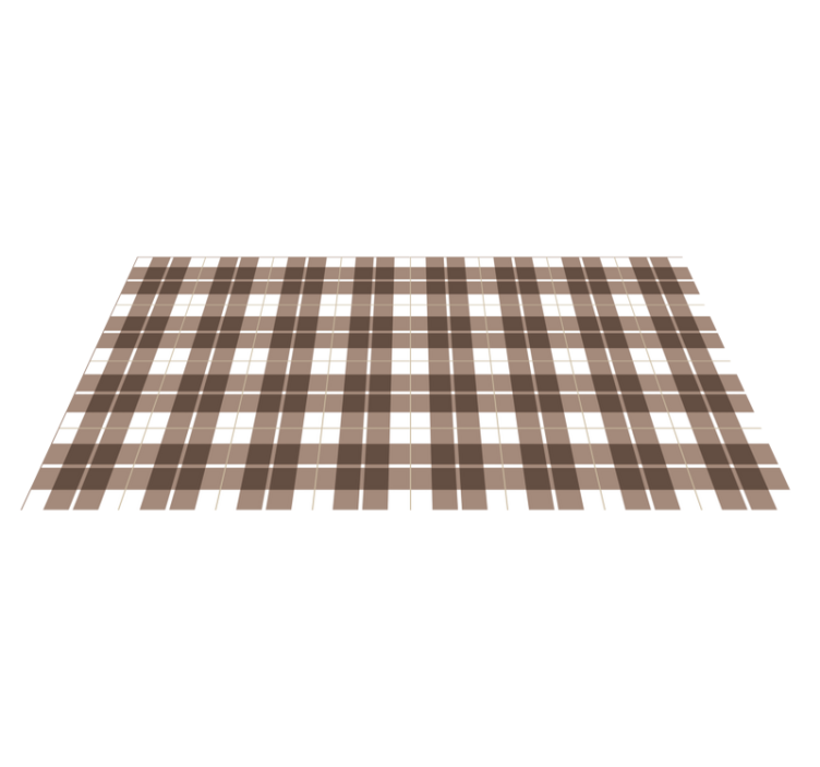 Brown Plaid Print tile vinyl rug - TenStickers