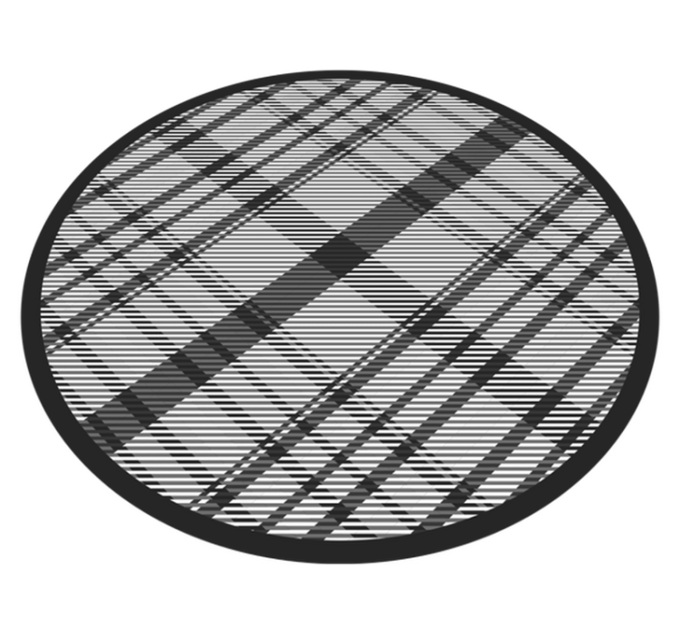 Black Plaid Pattern stripes vinyl rug - TenStickers