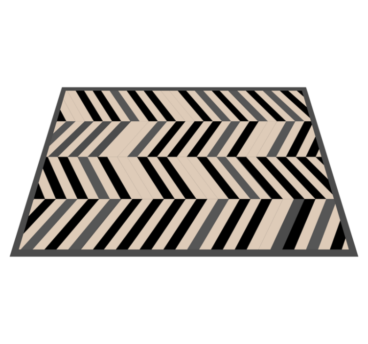 Beige background black lines nordic vinyl rug - TenStickers