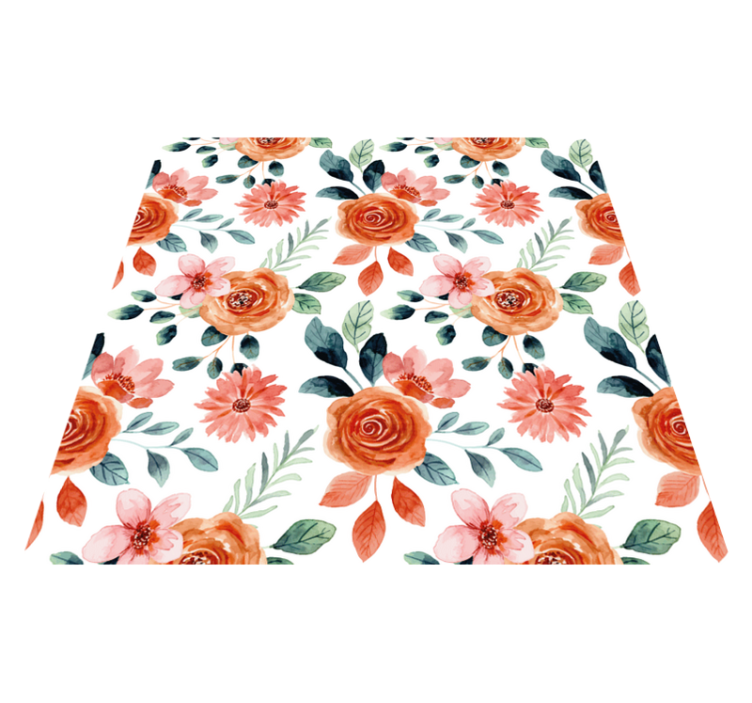 Blooming Delight flower vinyl rug - TenStickers