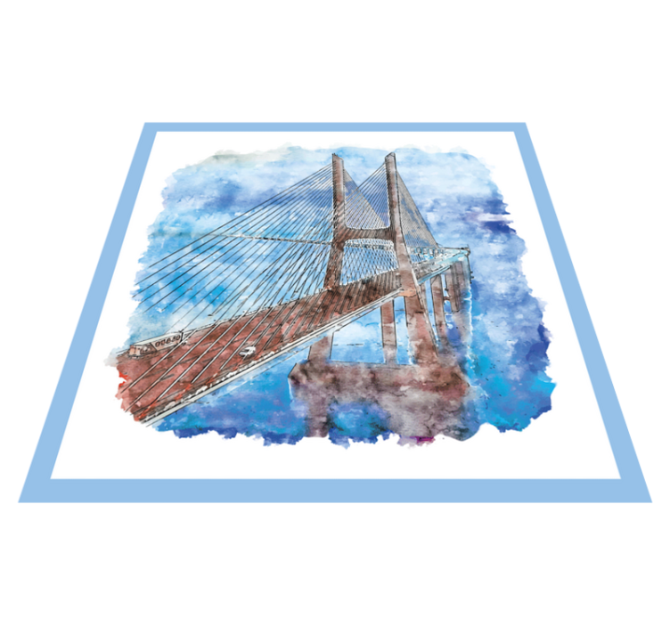 Suspension Bridge Artwork bathroom vinyl rug - TenStickers
