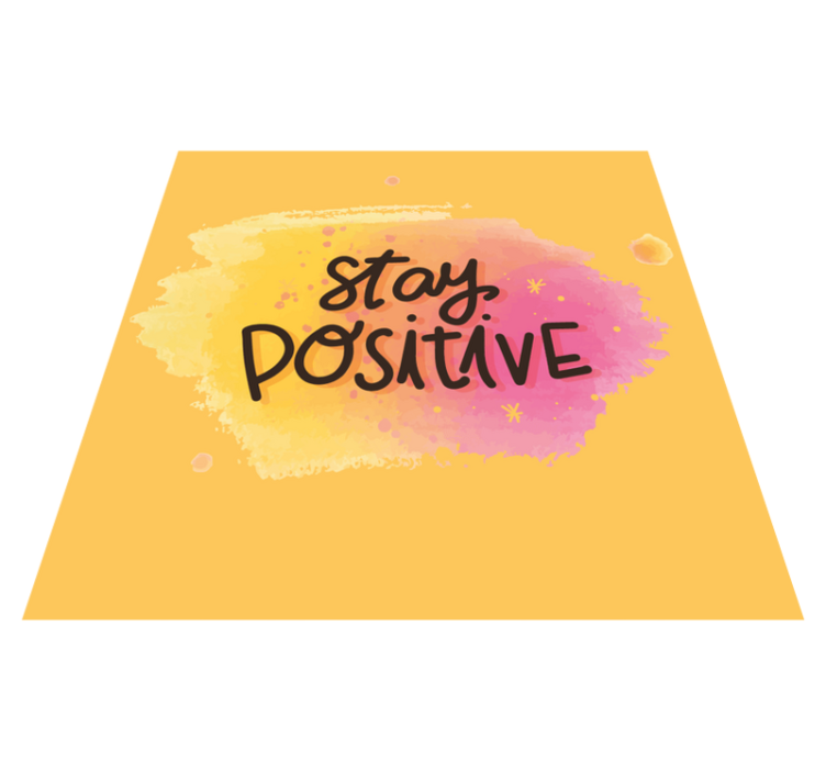 Stay positive on watercolor square vinyl rug - TenStickers