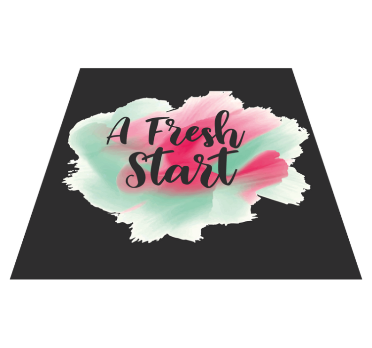 Fresh start colored watercolor stain vinyl rug - TenStickers